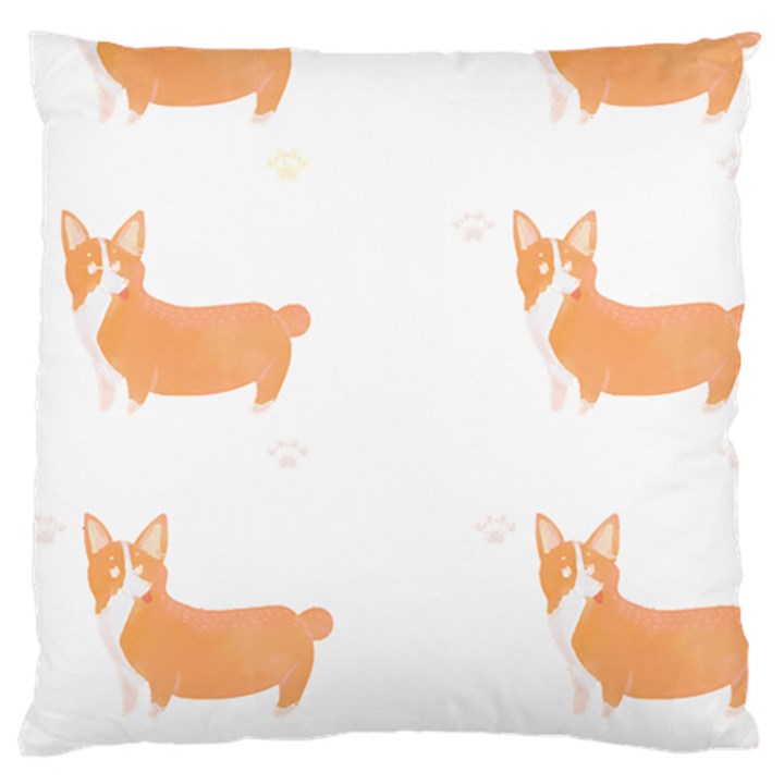 Corgi Dog T- Shirt Pembroke Welsh Corgi Dog Cute Pattern T- Shirt Large Cushion Case (One Side)