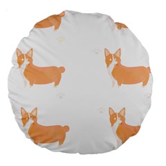 Corgi Dog T- Shirt Pembroke Welsh Corgi Dog Cute Pattern T- Shirt Large 18  Premium Round Cushions by EnriqueJohnson