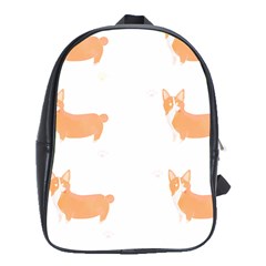 Corgi Dog T- Shirt Pembroke Welsh Corgi Dog Cute Pattern T- Shirt School Bag (xl) by EnriqueJohnson