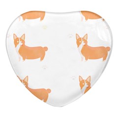 Corgi Dog T- Shirt Pembroke Welsh Corgi Dog Cute Pattern T- Shirt Heart Glass Fridge Magnet (4 Pack) by EnriqueJohnson