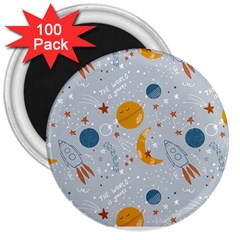 Cosmos T- Shirt Cute Baby Cosmic Pattern T- Shirt 3  Magnets (100 Pack)