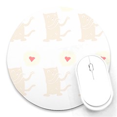 Cute Cat Pattern T- Shirt Cute Cat Pattern For Cat Lovers T- Shirt Round Mousepad by EnriqueJohnson