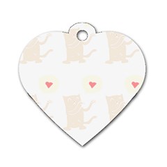 Cute Cat Pattern T- Shirt Cute Cat Pattern For Cat Lovers T- Shirt Dog Tag Heart (one Side) by EnriqueJohnson