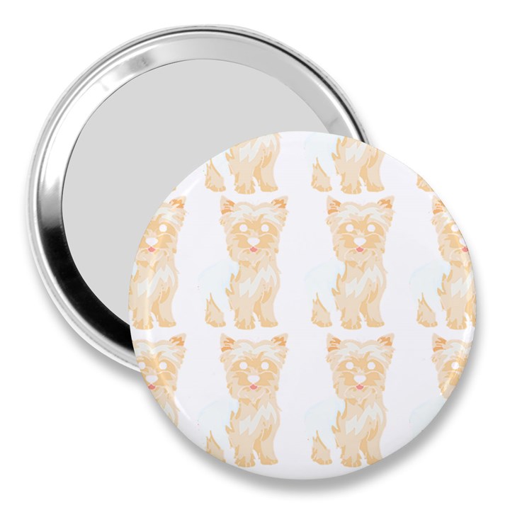 Cute Yorkie Pattern T- Shirt Yorkshire Terrier Cute Pattern T- Shirt 3  Handbag Mirrors