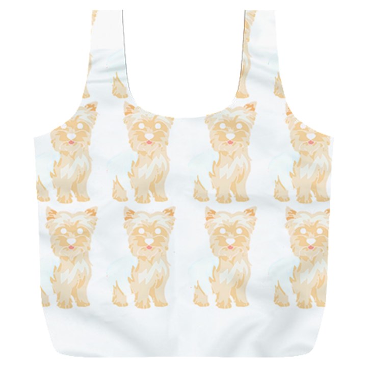 Cute Yorkie Pattern T- Shirt Yorkshire Terrier Cute Pattern T- Shirt Full Print Recycle Bag (XXXL)