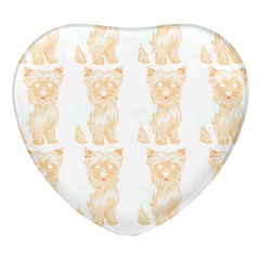 Cute Yorkie Pattern T- Shirt Yorkshire Terrier Cute Pattern T- Shirt Heart Glass Fridge Magnet (4 Pack) by EnriqueJohnson