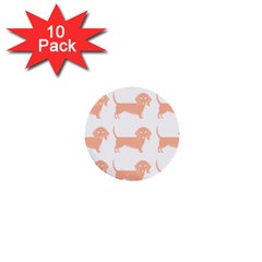 Dachshund Dog Pattern T- Shirt Brown Dachshund Dog Breed Cute Pattern T- Shirt 1  Mini Buttons (10 Pack)  by EnriqueJohnson