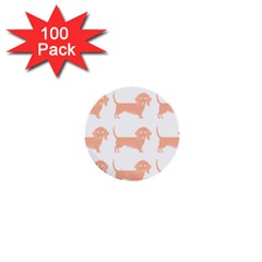 Dachshund Dog Pattern T- Shirt Brown Dachshund Dog Breed Cute Pattern T- Shirt 1  Mini Buttons (100 Pack)  by EnriqueJohnson