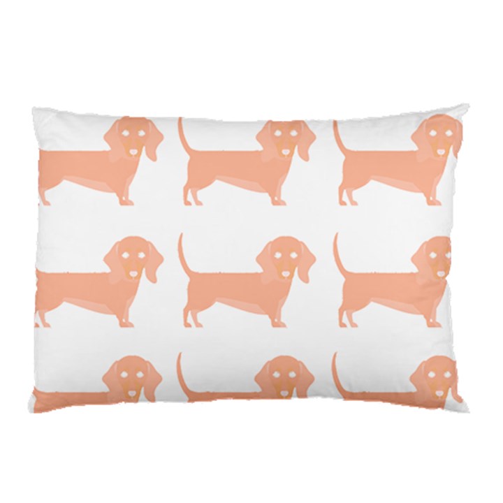 Dachshund Dog Pattern T- Shirt Brown Dachshund Dog Breed Cute Pattern T- Shirt Pillow Case (Two Sides)