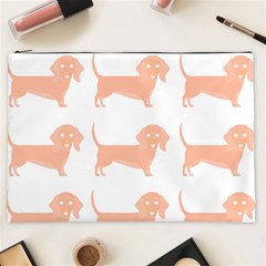 Dachshund Dog Pattern T- Shirt Brown Dachshund Dog Breed Cute Pattern T- Shirt Cosmetic Bag (xxl) by EnriqueJohnson