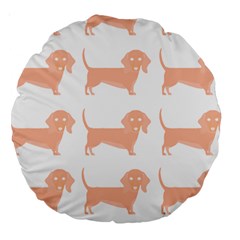 Dachshund Dog Pattern T- Shirt Brown Dachshund Dog Breed Cute Pattern T- Shirt Large 18  Premium Round Cushions by EnriqueJohnson