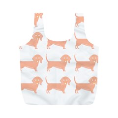 Dachshund Dog Pattern T- Shirt Brown Dachshund Dog Breed Cute Pattern T- Shirt Full Print Recycle Bag (m) by EnriqueJohnson