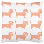 Dachshund Dog Pattern T- Shirt Brown Dachshund Dog Breed Cute Pattern T- Shirt Standard Premium Plush Fleece Cushion Case (Two Sides) Front