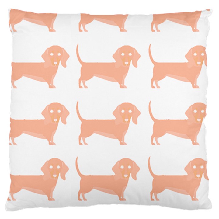 Dachshund Dog Pattern T- Shirt Brown Dachshund Dog Breed Cute Pattern T- Shirt Standard Premium Plush Fleece Cushion Case (Two Sides)