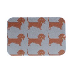 Dachshund Dog Pattern T- Shirt Brown Dachshund Dog Breed Cute Pattern T- Shirt Open Lid Metal Box (silver)   by EnriqueJohnson