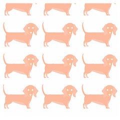 Dachshund Dog Pattern T- Shirt Brown Dachshund Dog Breed Cute Pattern T- Shirt Wooden Puzzle Square by EnriqueJohnson