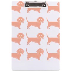 Dachshund Dog Pattern T- Shirt Brown Dachshund Dog Breed Cute Pattern T- Shirt A4 Acrylic Clipboard by EnriqueJohnson