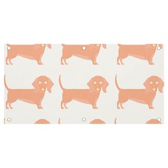 Dachshund Dog Pattern T- Shirt Brown Dachshund Dog Breed Cute Pattern T- Shirt Banner And Sign 4  X 2  by EnriqueJohnson