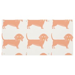 Dachshund Dog Pattern T- Shirt Brown Dachshund Dog Breed Cute Pattern T- Shirt Banner And Sign 8  X 4  by EnriqueJohnson