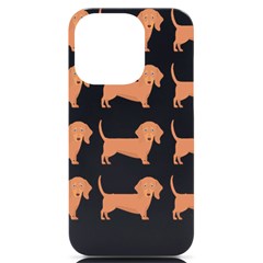 Dachshund Dog Pattern T- Shirt Brown Dachshund Dog Breed Cute Pattern T- Shirt Iphone 14 Pro Black Uv Print Case by EnriqueJohnson