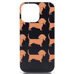 Dachshund Dog Pattern T- Shirt Brown Dachshund Dog Breed Cute Pattern T- Shirt iPhone 14 Pro Max Black UV Print Case Front