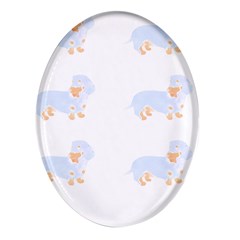 Dachshund Dog T- Shirt Dachshund Dog Pattern T- Shirt Oval Glass Fridge Magnet (4 Pack) by EnriqueJohnson