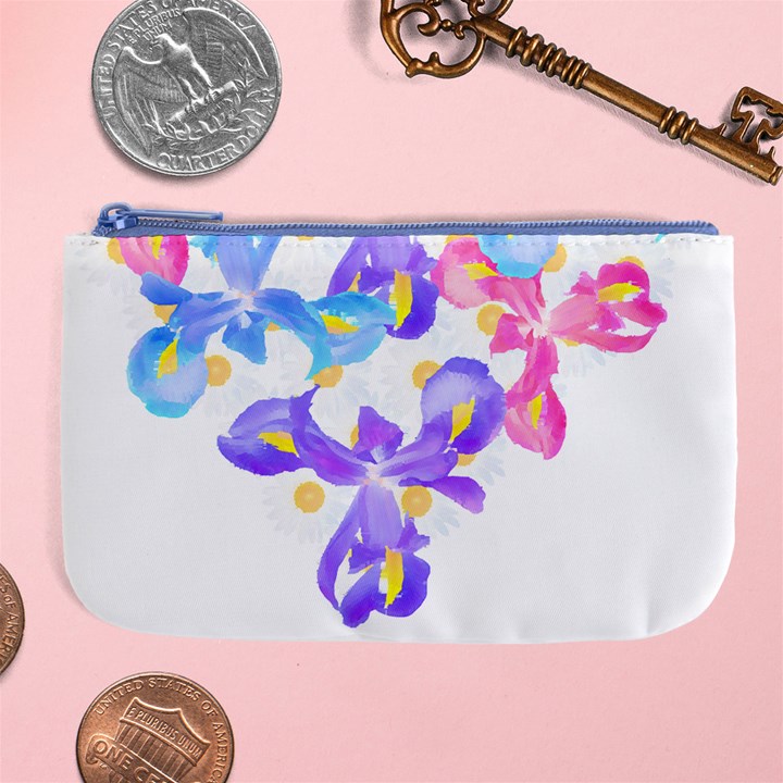 Daisies In Bloom T- Shirt Daisy Iris Heart Flower Floral Pattern Daisies T- Shirt Large Coin Purse