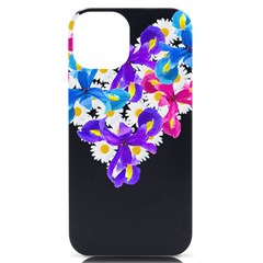 Daisies In Bloom T- Shirt Daisy Iris Heart Flower Floral Pattern Daisies T- Shirt Iphone 14 Black Uv Print Case by EnriqueJohnson