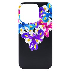 Daisies In Bloom T- Shirt Daisy Iris Heart Flower Floral Pattern Daisies T- Shirt Iphone 14 Pro Black Uv Print Case by EnriqueJohnson