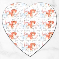 Dog And Cat Pattern T- Shirtdog And Cat Lover Pattern T- Shirt Jigsaw Puzzle (heart) by EnriqueJohnson