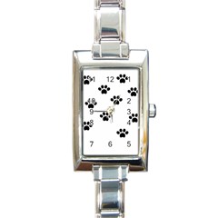 Dog Paw Print T- Shirt Paw Pattern 6 Rectangle Italian Charm Watch by EnriqueJohnson