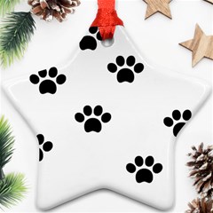 Dog Paw Print T- Shirt Paw Pattern 6 Ornament (star) by EnriqueJohnson