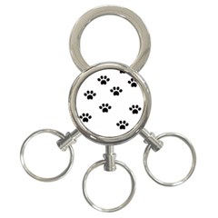 Dog Paw Print T- Shirt Paw Pattern 6 3-ring Key Chain by EnriqueJohnson