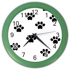 Dog Paw Print T- Shirt Paw Pattern 6 Color Wall Clock by EnriqueJohnson