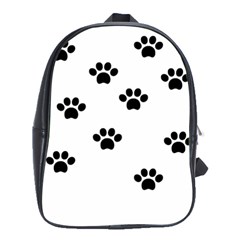 Dog Paw Print T- Shirt Paw Pattern 6 School Bag (large) by EnriqueJohnson