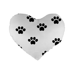 Dog Paw Print T- Shirt Paw Pattern 6 Standard 16  Premium Heart Shape Cushions by EnriqueJohnson