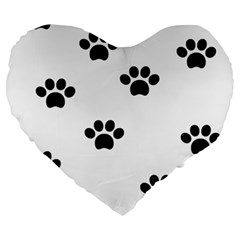 Dog Paw Print T- Shirt Paw Pattern 6 Large 19  Premium Heart Shape Cushions by EnriqueJohnson