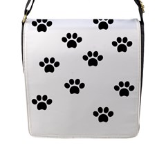 Dog Paw Print T- Shirt Paw Pattern 6 Flap Closure Messenger Bag (l) by EnriqueJohnson