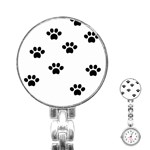 Dog Paw Print T- Shirt Paw Pattern 6 Stainless Steel Nurses Watch Front