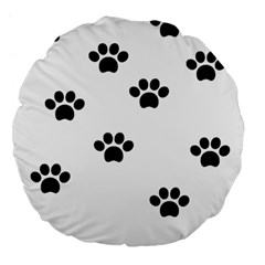 Dog Paw Print T- Shirt Paw Pattern 6 Large 18  Premium Flano Round Cushions by EnriqueJohnson