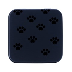 Dog Paw Print T- Shirt Paw Pattern 6 Square Metal Box (black) by EnriqueJohnson