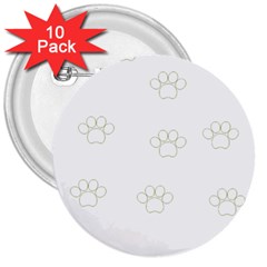 Dog Paw Print T- Shirt Paw Pattern T- Shirt 3  Buttons (10 Pack)  by EnriqueJohnson