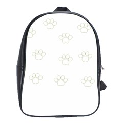 Dog Paw Print T- Shirt Paw Pattern T- Shirt School Bag (large) by EnriqueJohnson