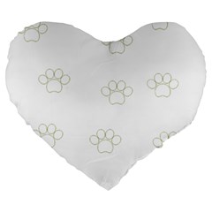 Dog Paw Print T- Shirt Paw Pattern T- Shirt Large 19  Premium Heart Shape Cushions by EnriqueJohnson