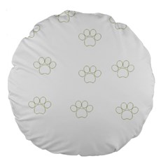 Dog Paw Print T- Shirt Paw Pattern T- Shirt Large 18  Premium Flano Round Cushions by EnriqueJohnson