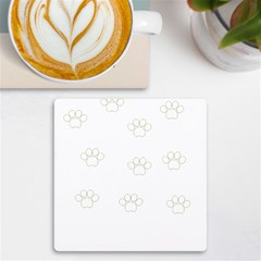 Dog Paw Print T- Shirt Paw Pattern T- Shirt Uv Print Square Tile Coaster  by EnriqueJohnson