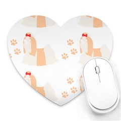 Dog Shih Tzu T- Shirtshih Tzu Dog Pattern T- Shirt Heart Mousepad by EnriqueJohnson