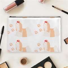 Dog Shih Tzu T- Shirtshih Tzu Dog Pattern T- Shirt Cosmetic Bag (Large)