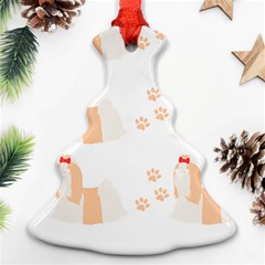 Dog Shih Tzu T- Shirtshih Tzu Dog Pattern T- Shirt Christmas Tree Ornament (Two Sides)