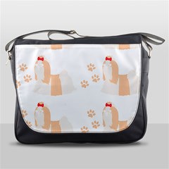 Dog Shih Tzu T- Shirtshih Tzu Dog Pattern T- Shirt Messenger Bag